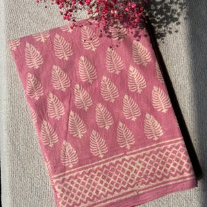 Bare Blush Block Print Mulmul Cotton Saree | BlushSarees.in |