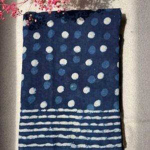 Indigo Bubbles Mulmul Cotton Saree | BlushSarees.in |