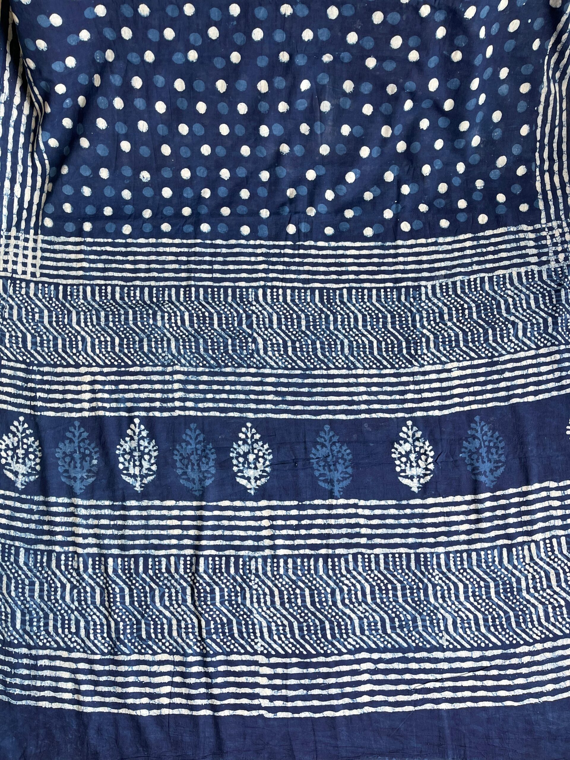 Indigo Bubbles Mulmul Cotton Saree | BlushSarees.in | - Image 2