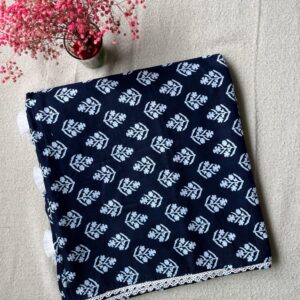 Neel Kamal Indigo Cotton Saree with Tassels| BlushSarees.in|