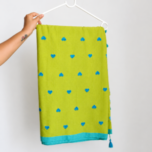 Neon Heart Story Khadi Cotton Saree | BlushSarees.in |